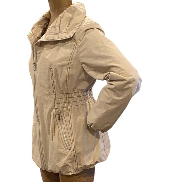 Sonoma Life + Style Spring Jacket Full Zip Nipped In Smock Waist XL Beige #328B - Picture 6 of 12